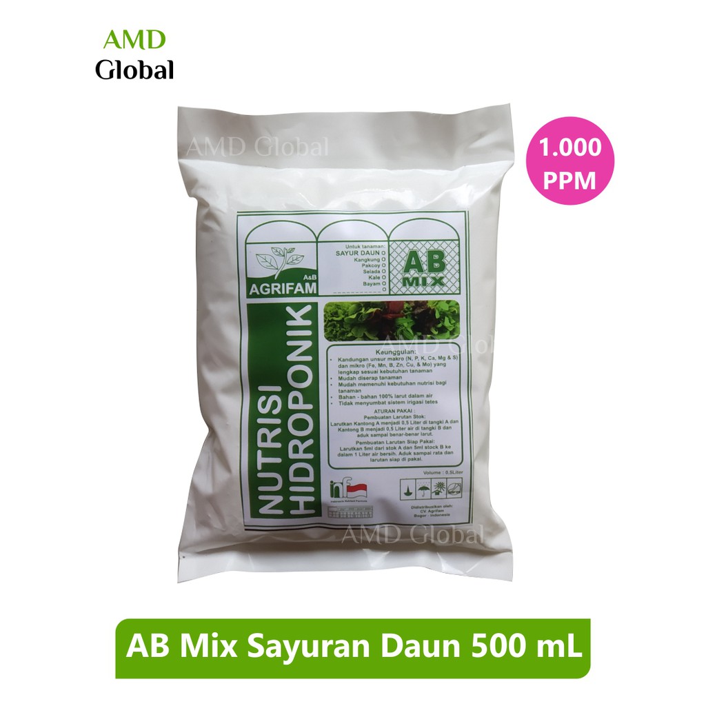 Jual AB Mix Nutrisi Hidroponik Sayur Sayuran Daun 500 Ml | Shopee Indonesia