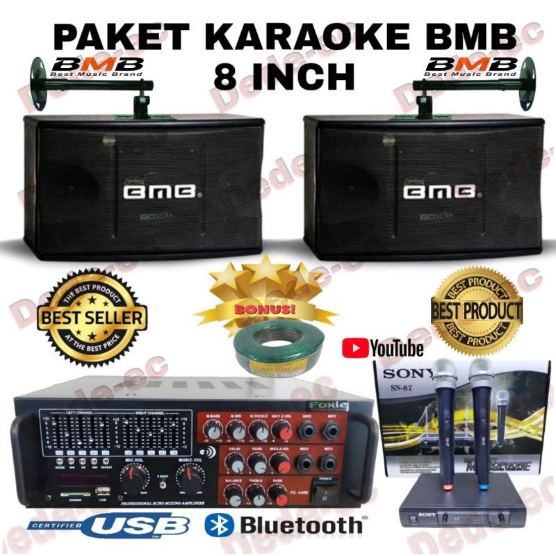 Jual Paket Sound System Karaoke Bmb 8 Inch Original Usb Bluetooth