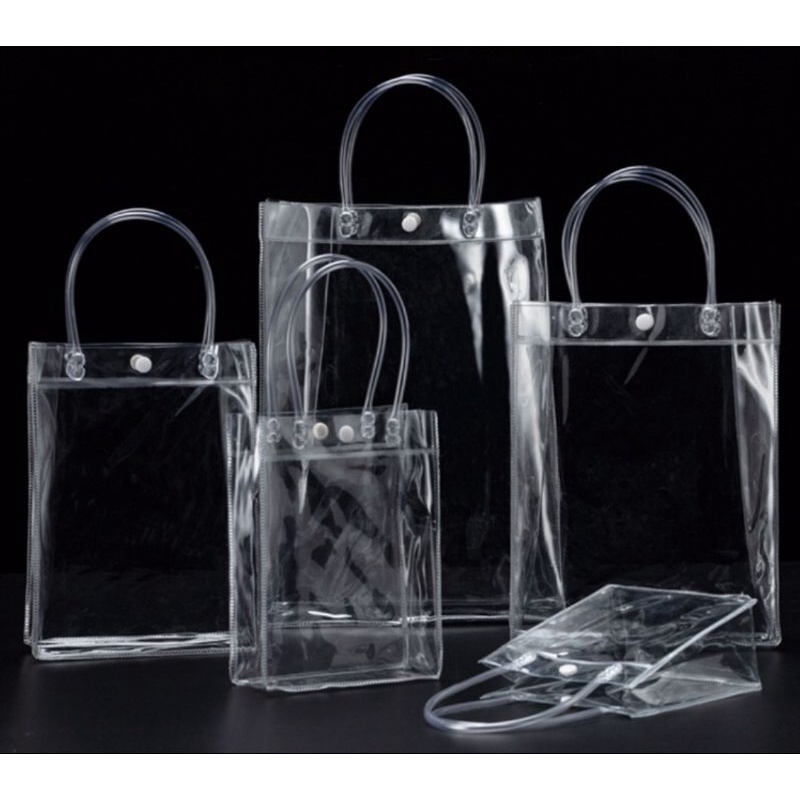 Jual Tas Plastik Bening PVC / Packaging Tas Plastik Hampers / PVC