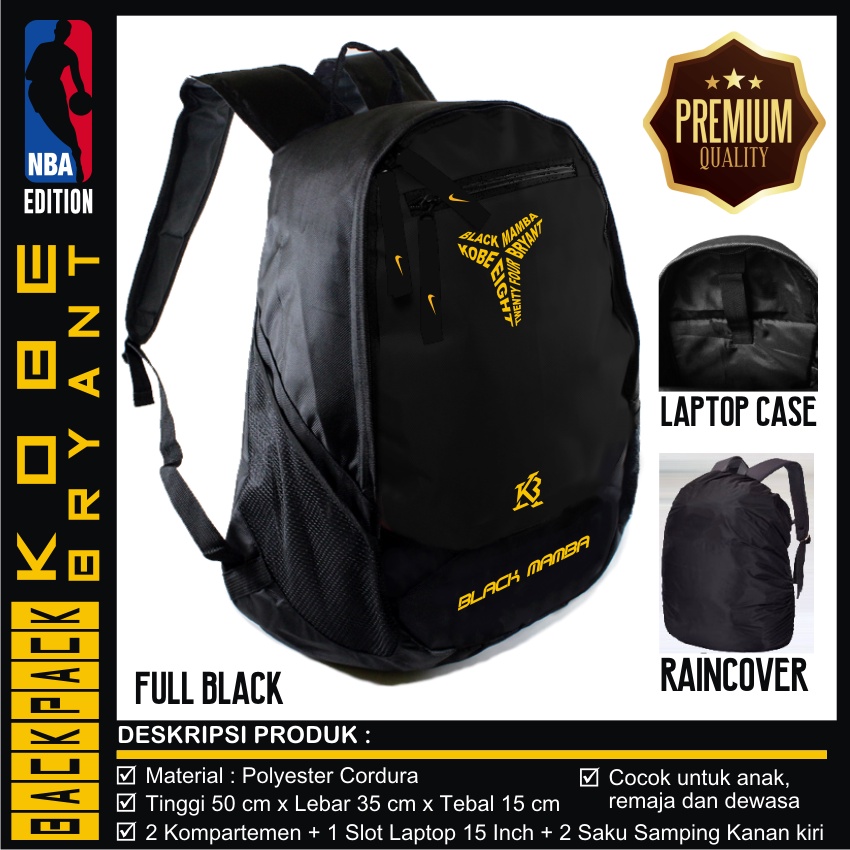 Jual TAS RANSEL BACKPACK PUNGGUNG GENDONG KOBE BRYANT BONUS