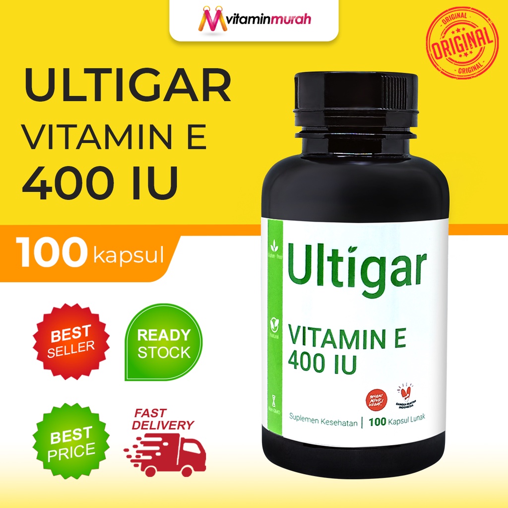 Jual ULTIGAR VITAMIN E 400 IU BOTOL ISI 100 KAPSUL LUNAK SUPLEMEN