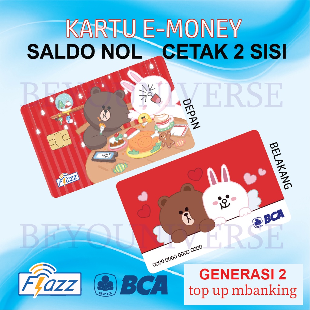 Jual KARTU E-money Line Cony Brown FLAZZ BCA gen 2 / MANDIRI Emoney ...
