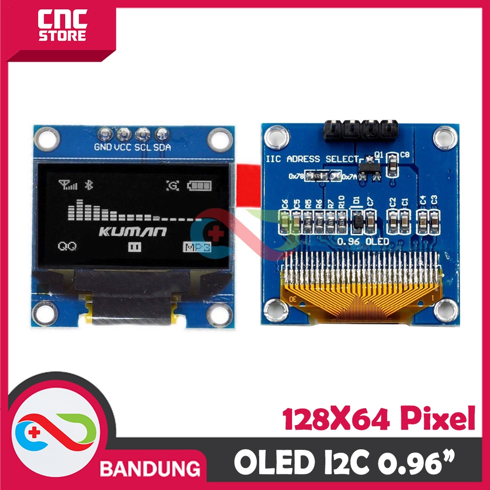 Jual OLED WHITE PUTIH 0.96 INCH I2C IIC 128X64 DISPLAY MODULE LCD ...