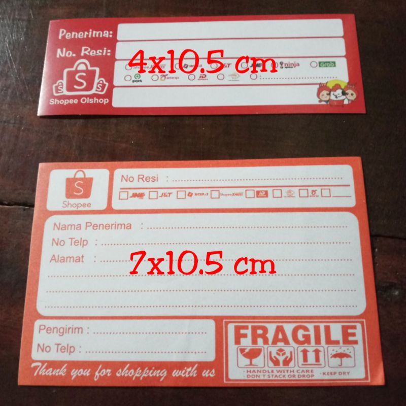 Jual Stiker Pengiriman Shopee ( min.order 10pcs,Kelipatan) | Shopee ...