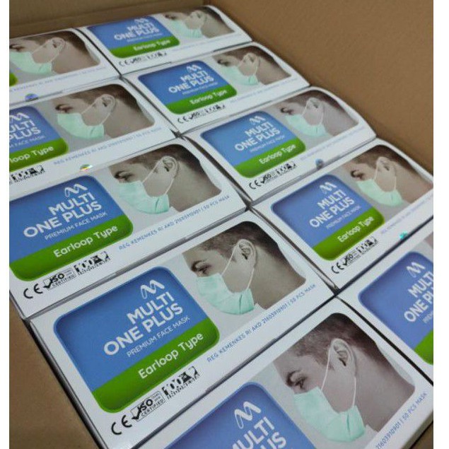Jual Masker Multi One Plus 3ply Earloop 1box | Shopee Indonesia