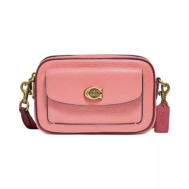 Jual COACH Willow Camera Bag In Colorblock Leather candy pink and