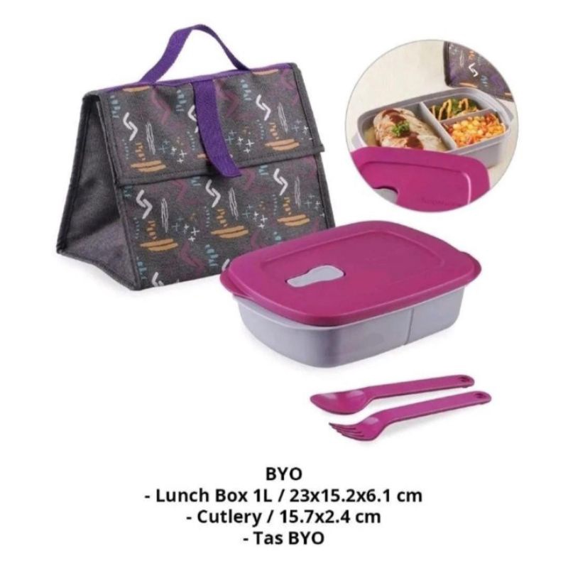 Jual Tempat makan Tupperware | BYO Lunch Set Tupperware (Bring Your Own