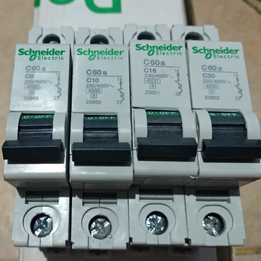Jual mcb schneider c60a 6a 10a 16a 20ampere | Shopee Indonesia