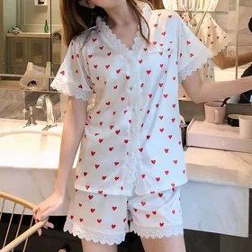 Baju Tidur Wanita Setelan Piyama Wanita Setelan Piyama Pendek Wanita Set Piyama Satin Home