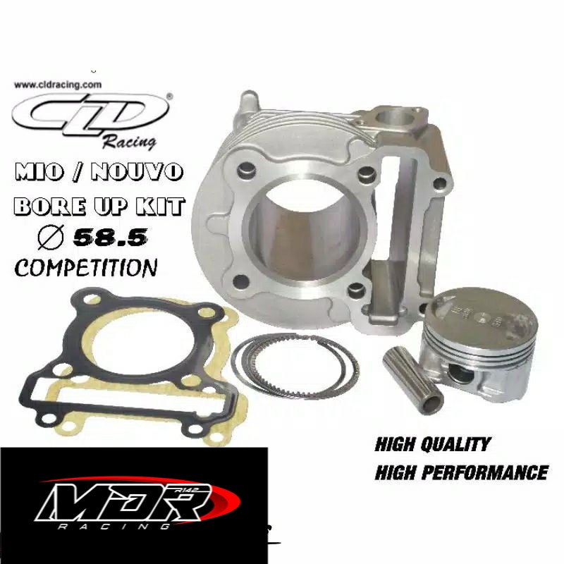 OPHIR Piston Ring Set – 58.5mm Bore – Includes Rings & Wrist Pin – Fits Yamaha MIO125/150 Scooter