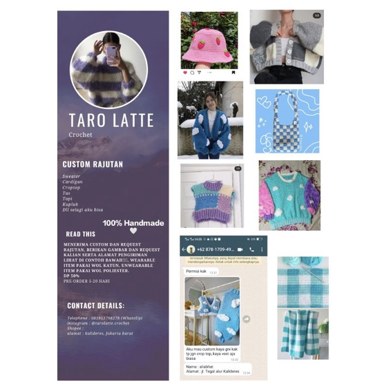 Jual (CUSTOM) Cardigan Rajut 3D Handmade | Shopee Indonesia