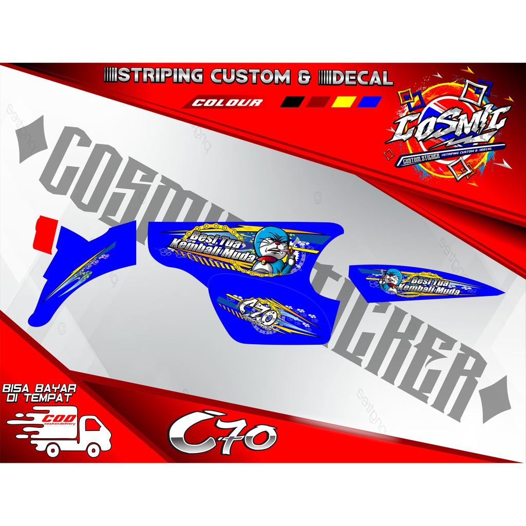 Jual STICKER STRIPING DECAL C70 DORAEMON ROKOK 25 | Shopee Indonesia