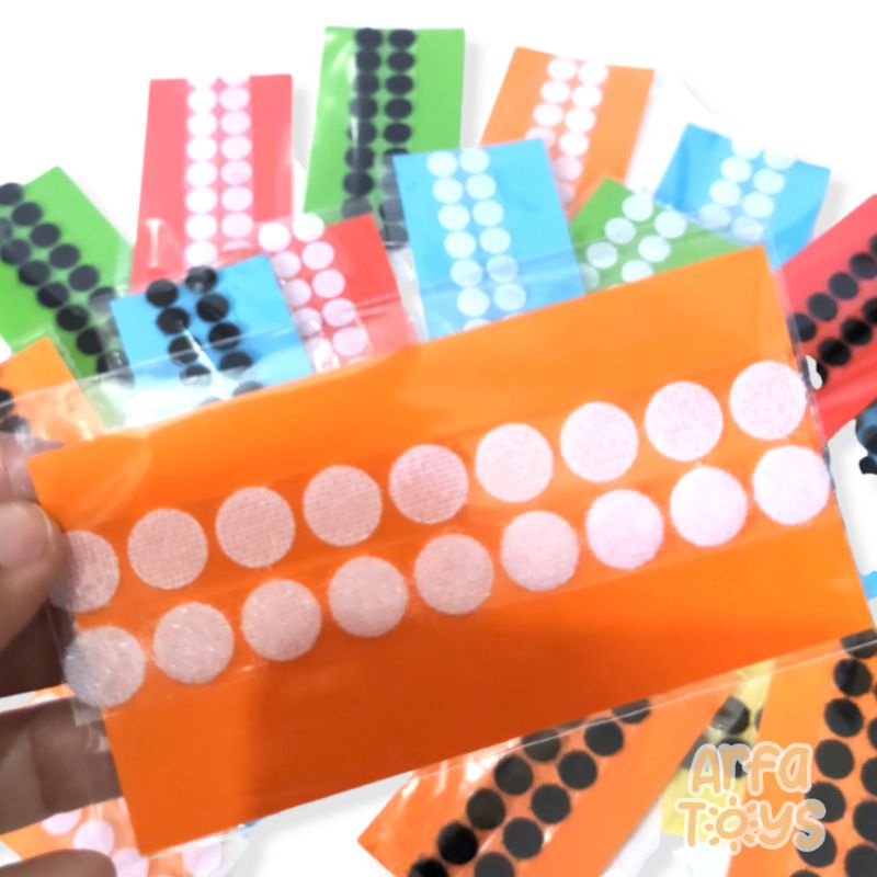 Jual Stiker Velkro 10 mm isi 9 pasang. Velcro Dot Sticker 9 pairs