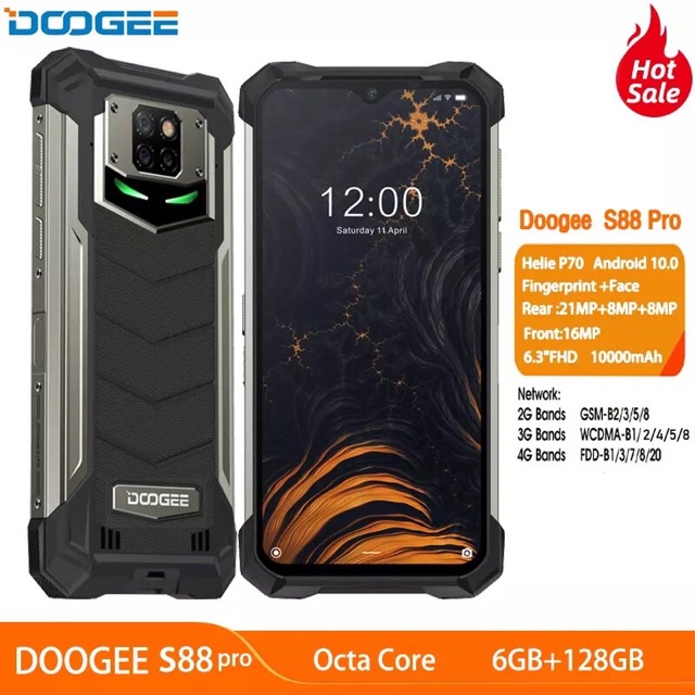 Jual DOOGEE S88 PRO 6GB+128GB IP68/IP69K Tahan Air 10000mAh Android 10 ...