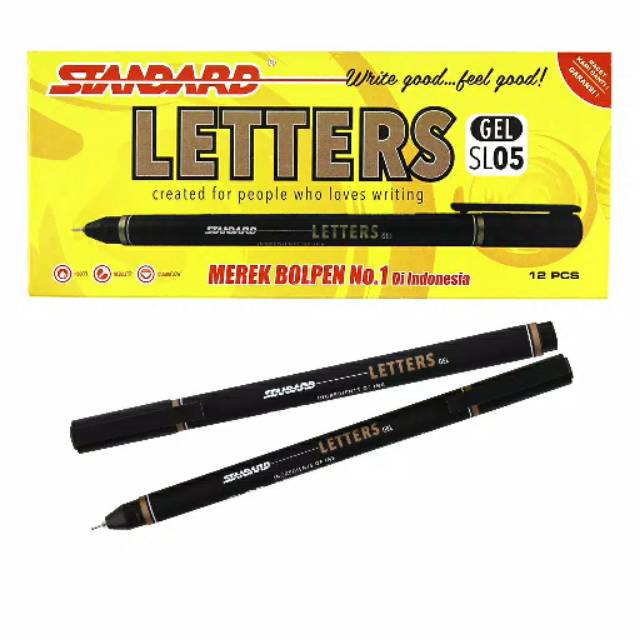 Jual Standard Pen Pulpen Letters Gel Sl Tinta Hitam Isi Bulpen Bolpen Bolpoin