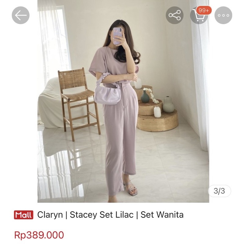 Jual Claryn the Label - Stacey Set in Lilac | Shopee Indonesia
