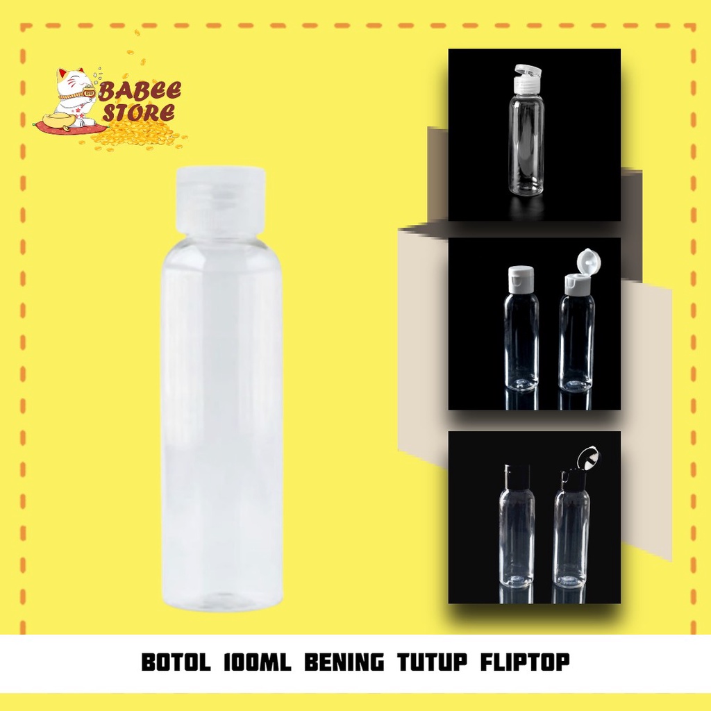 Jual BABEE - BOTOL PLASTIK 100ML FLIPTOP BENING / BOTOL 100 ML BENING ...