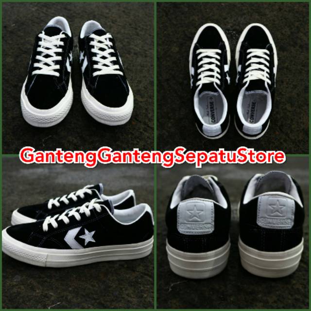 SEPATU CONVERSE ONE STAR PLAYER SUEDE BLACK WHITE KW SUPER BNIB IMPORT MURAH BERKUALITAS ORIGINAL