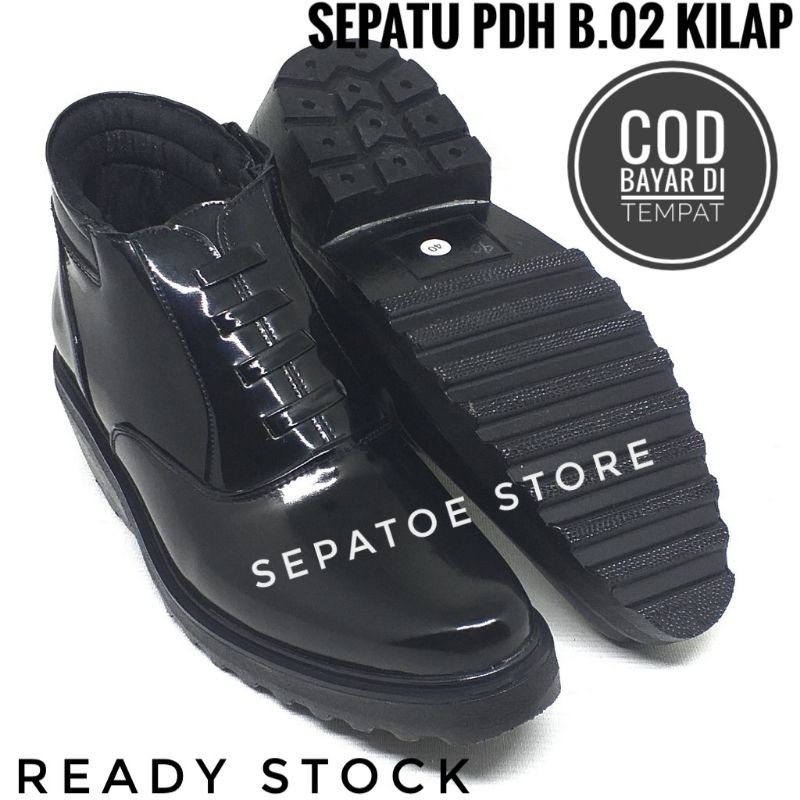 Jual Sepatu Pdh B.02 Lancip Kilap Pdh TNI Polri Polisi Satpam Security ...