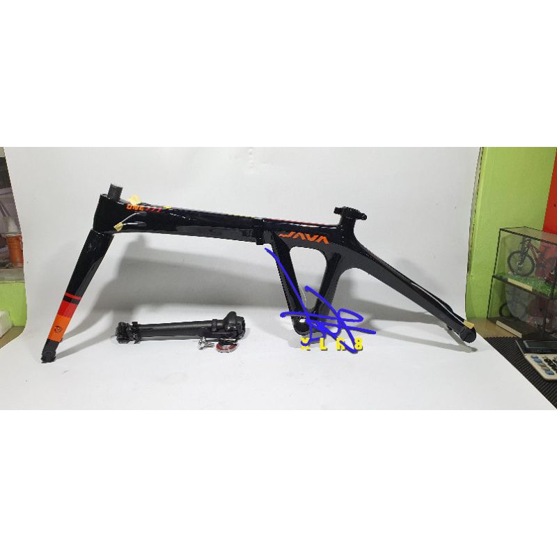 Jual Frame Fork Carbon JAVA one777 Seli Folding Lipat Shopee Indonesia