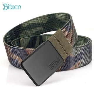 Bitzen  360° Gesper Pria Putar Warna Ganda Nylon CanvasIkat Pinggang Pria