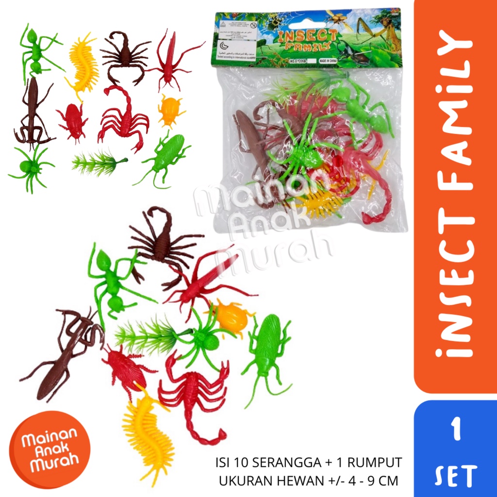 Jual Insect Family Mainan Figure Toy Hewan Aneka Serangga Set Isi 10 ...