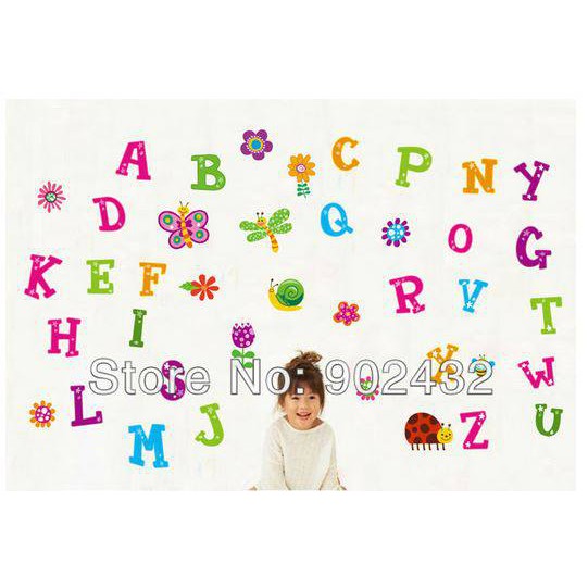 Jual STIKER DINDING JM8321 CUTE ALPHABET STICKER DINDING 50X70CM ...