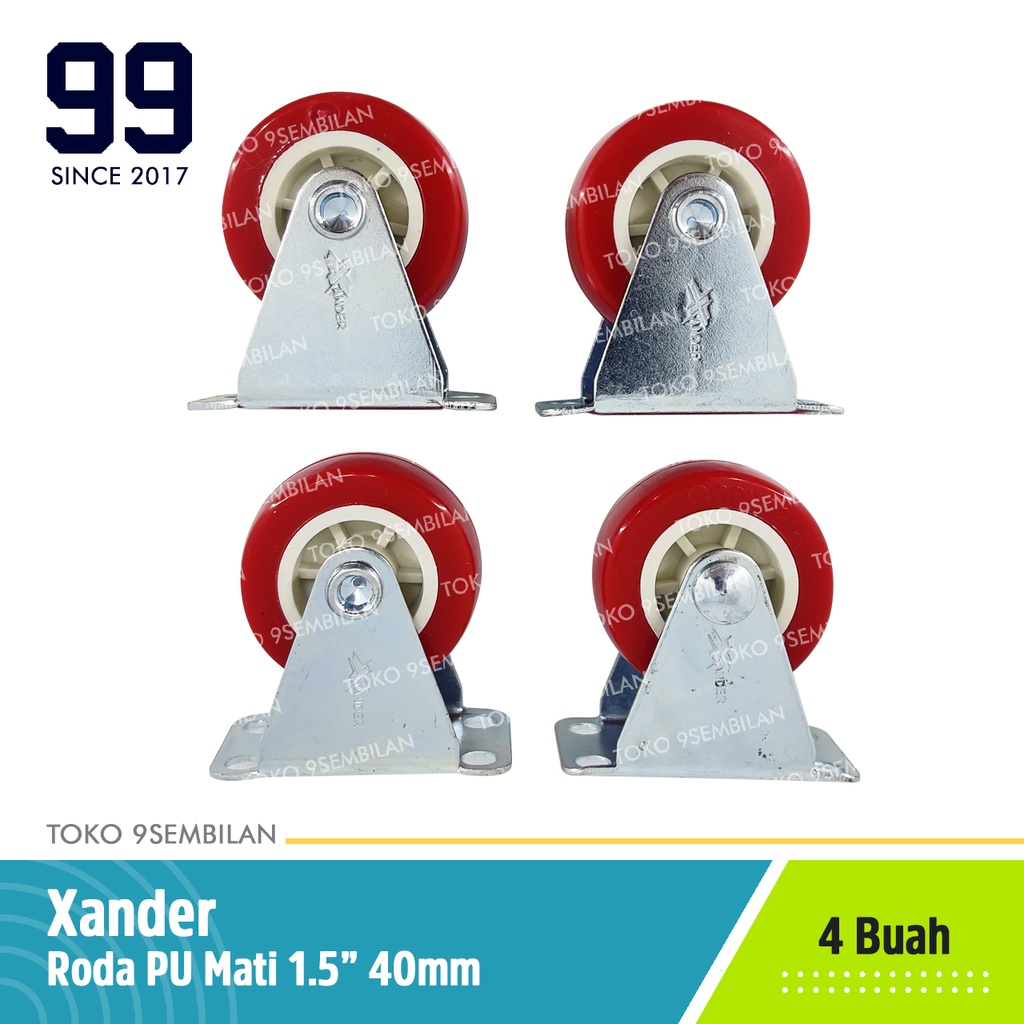 Jual Xander Roda PVC Rigid Mati 1.5 Inch 4 Pcs - 40mm Etalase Troli ...