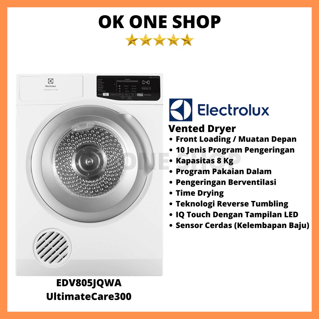 Jual ELECTROLUX Dryer 8 Kg EDV 805 JQWA / EDV805JQWA / EDV 805JQWA