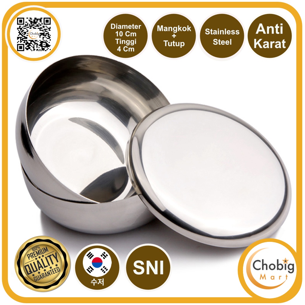 Jual Chobig Set Mangkok Nasi Dengan Tutup Korea Sujeo Stainless Steel