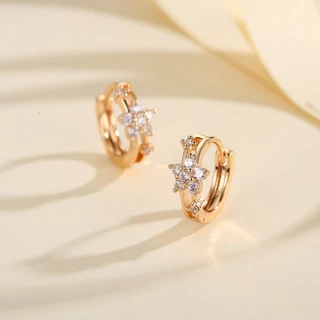 Lanme Jewelry Anting Titanium Wanita Emas Anti Karat Dewasa Tusuk Korea Fashion Aksesoris Earrings Y523