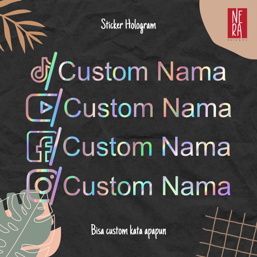 Jual Stiker Cutting Custom Nama / Stiker Hologram Cutting Custom Nama ...