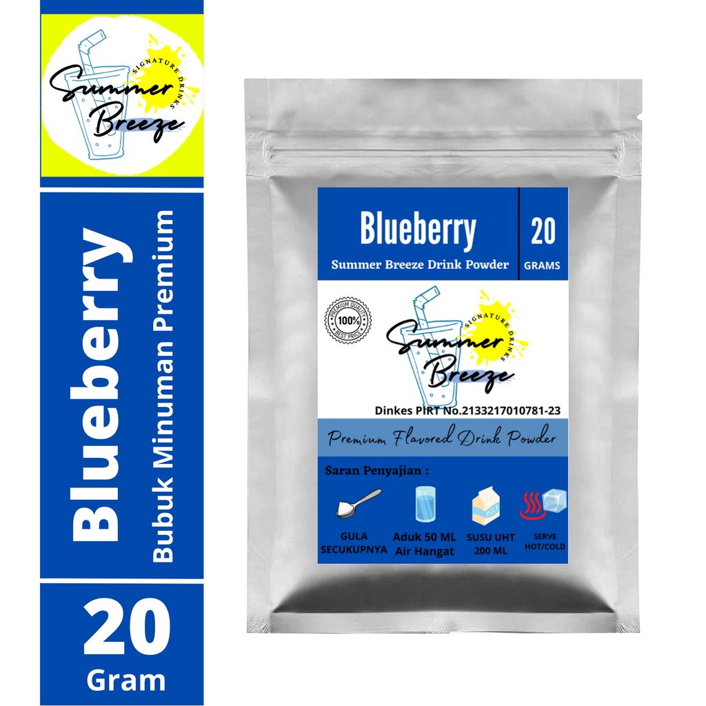 Jual Bubuk Minuman Premium Plain Rasa Blueberry Merk Summer Breeze ...