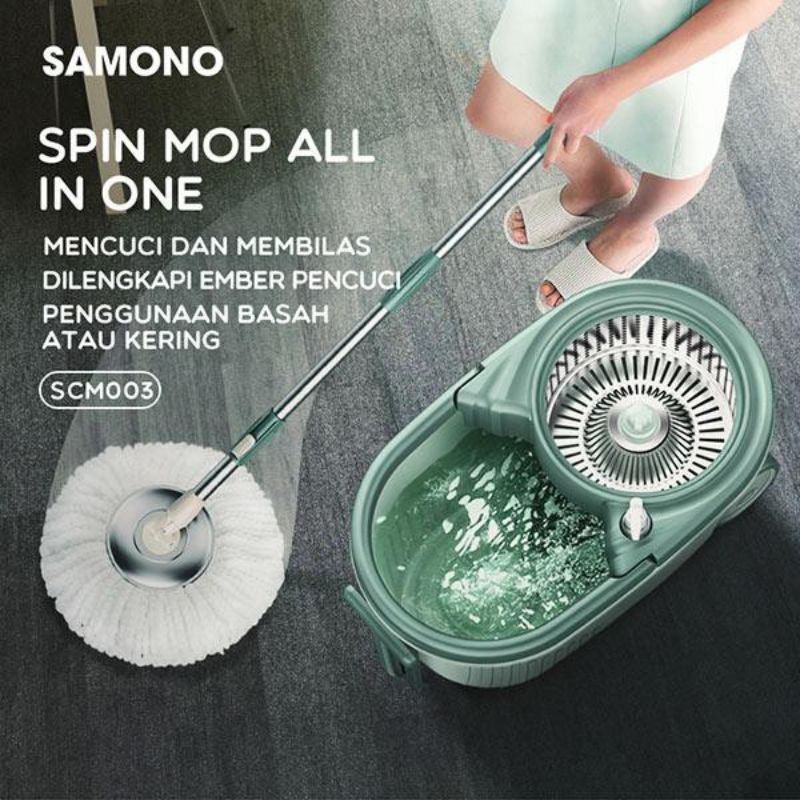 Jual CLEANING SPIN MOP SAMONO RODA BESAR BANYAK FITUR PENGERING ...