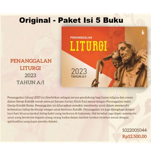 Jual Paket 5 Buku Penanggalan Liturgi 2023 Tahun A I Resmi Gereja