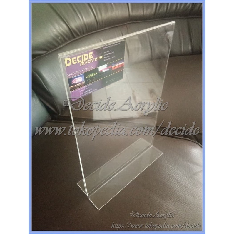 Jual Decide Acrylic Akrilik Display Tempat Brosur Menu Kertas Sign ...