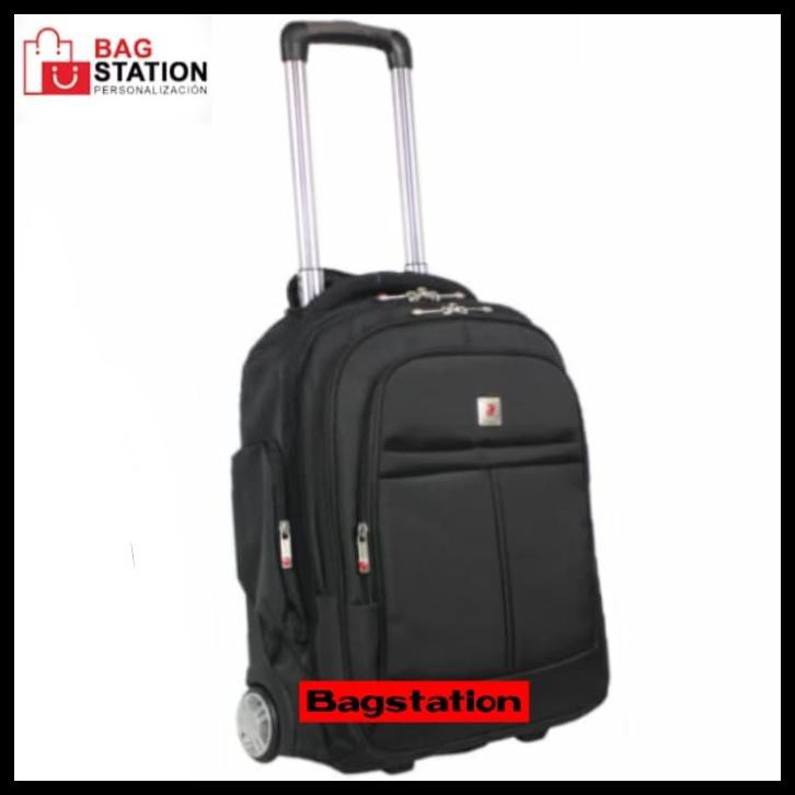 TAS RANSEL LAPTOP TAS TRAVEL TROLLEY TROLI POLO CLASSIC RODA ORIGINAL HITAM