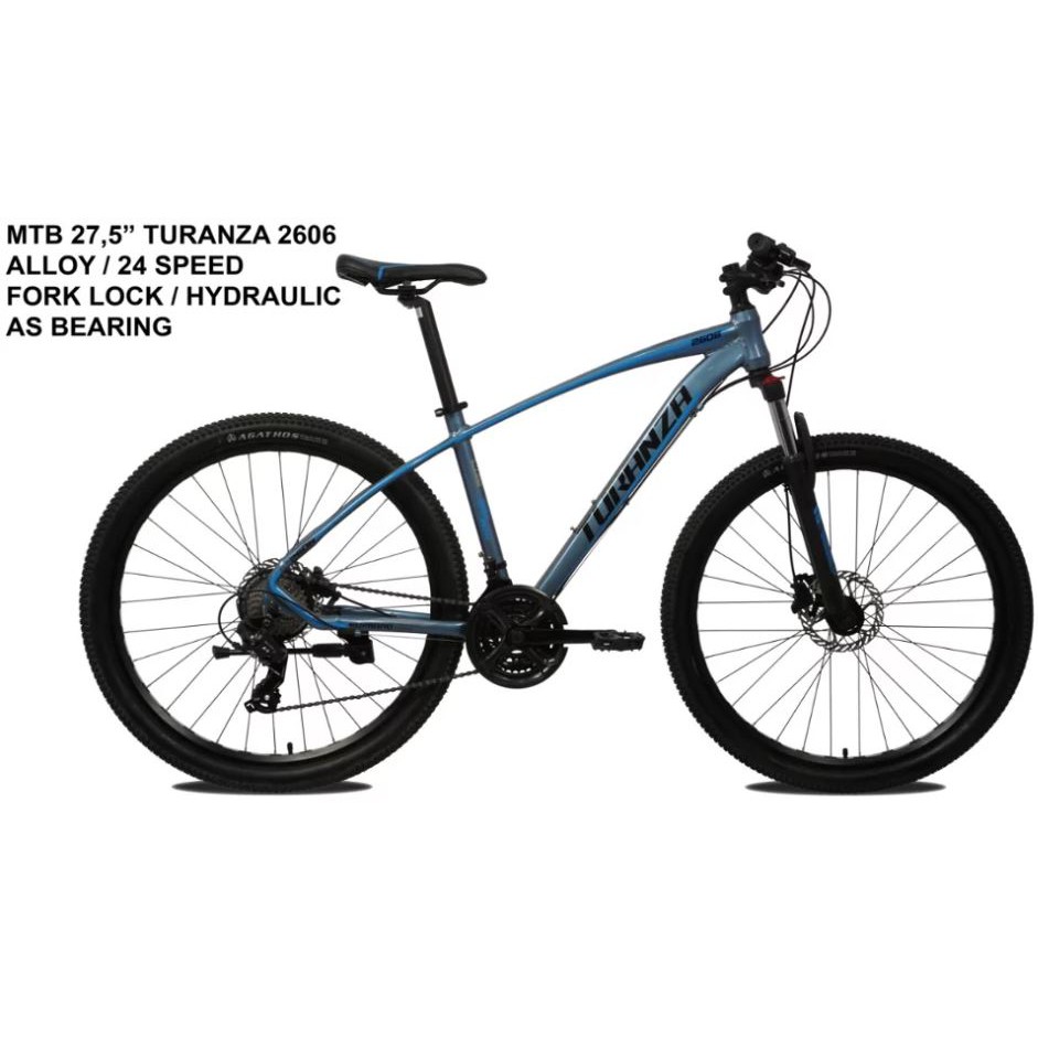 Jual SEPEDA MTB TURANZA 2606 UK27.5 HYDROLIC 24 SPEED SHIMANO | Shopee ...