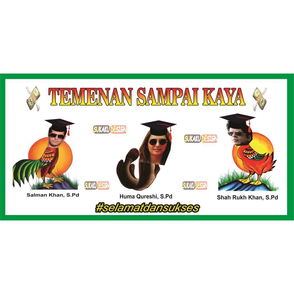 Jual banner / spanduk lucu / wisuda / ulang tahun / sidang design pecel