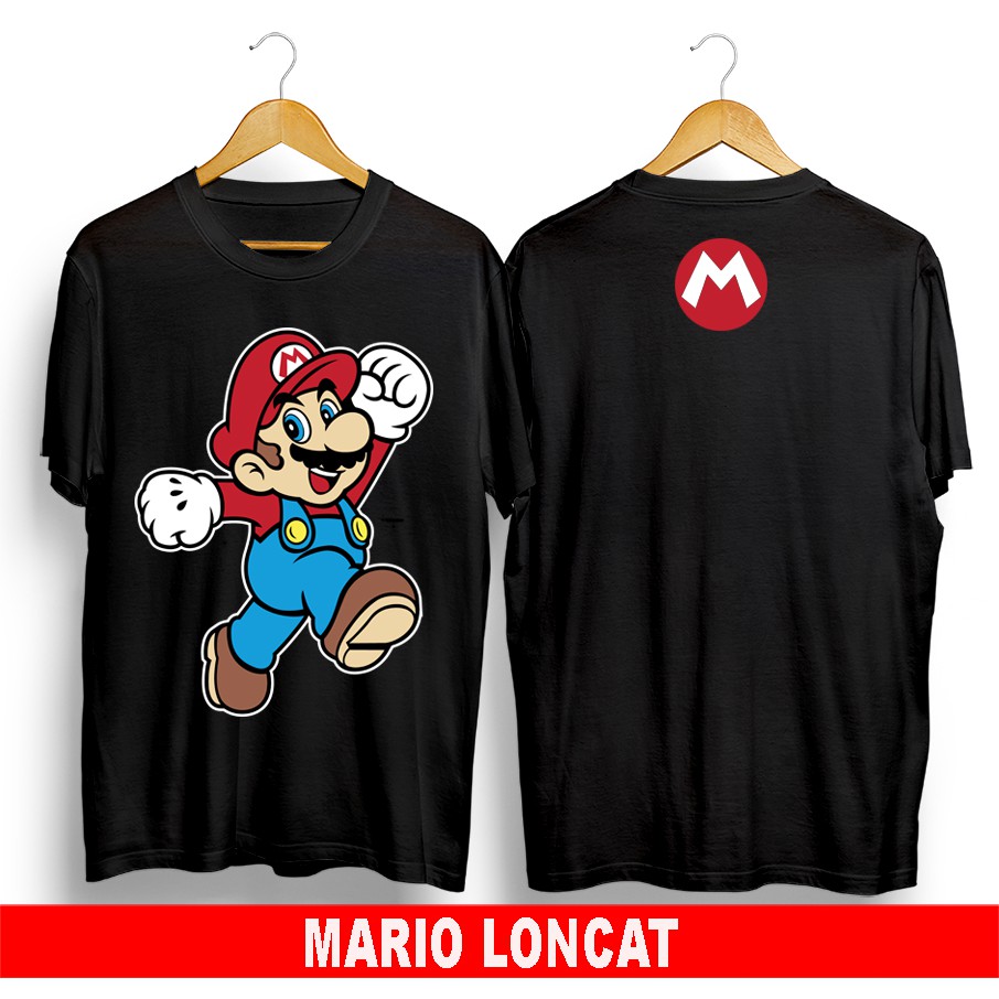 Jual Baju Distro Kaos Tshirt Anime Mario Loncat Shopee Indonesia