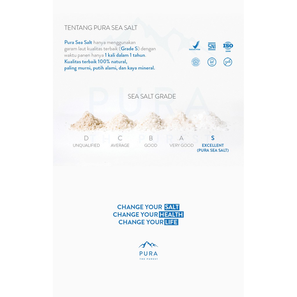 Jual Pura Purest Sea Salt Fine 300gr (Garam Laut Natural)-Jkut | Shopee ...