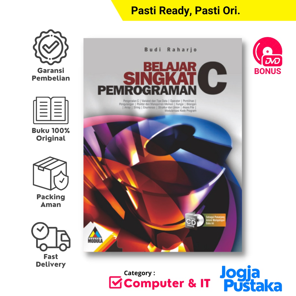 Jual Buku Belajar Singkat Pemrograman C + Bonus CD | Shopee Indonesia