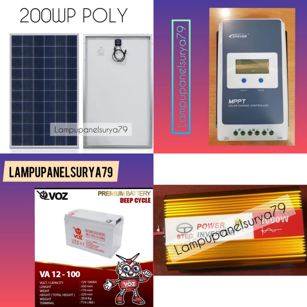 Jual Paket Solar Panel PLTS Tenaga Surya 1000watt 1000w free packing ...