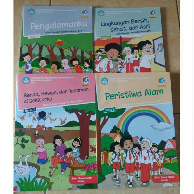 Jual Paket Buku Tematik Kelas 1 SD Tema 5-8 semester 2 (4Buku) | Shopee ...