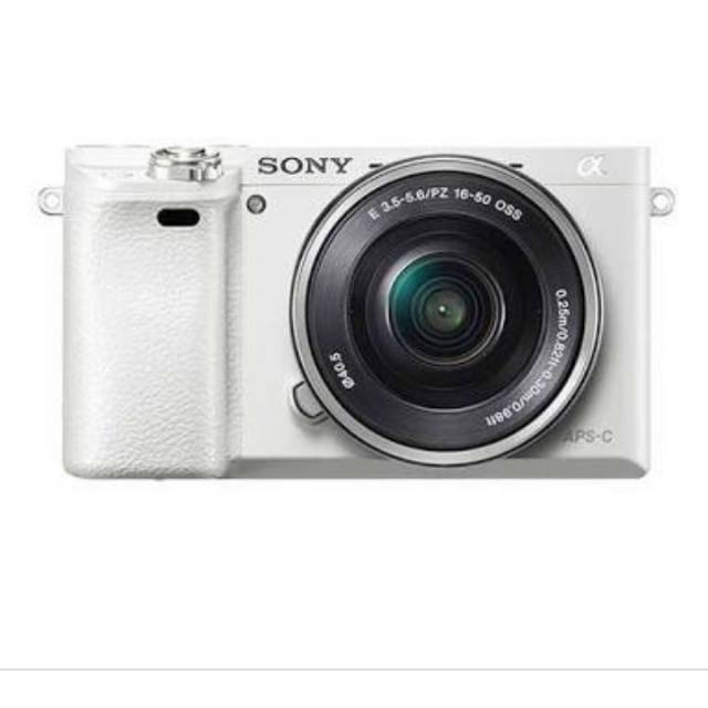 Jual Kamera Sony A6000 white paket komplit garansi resmi sony Indonesia