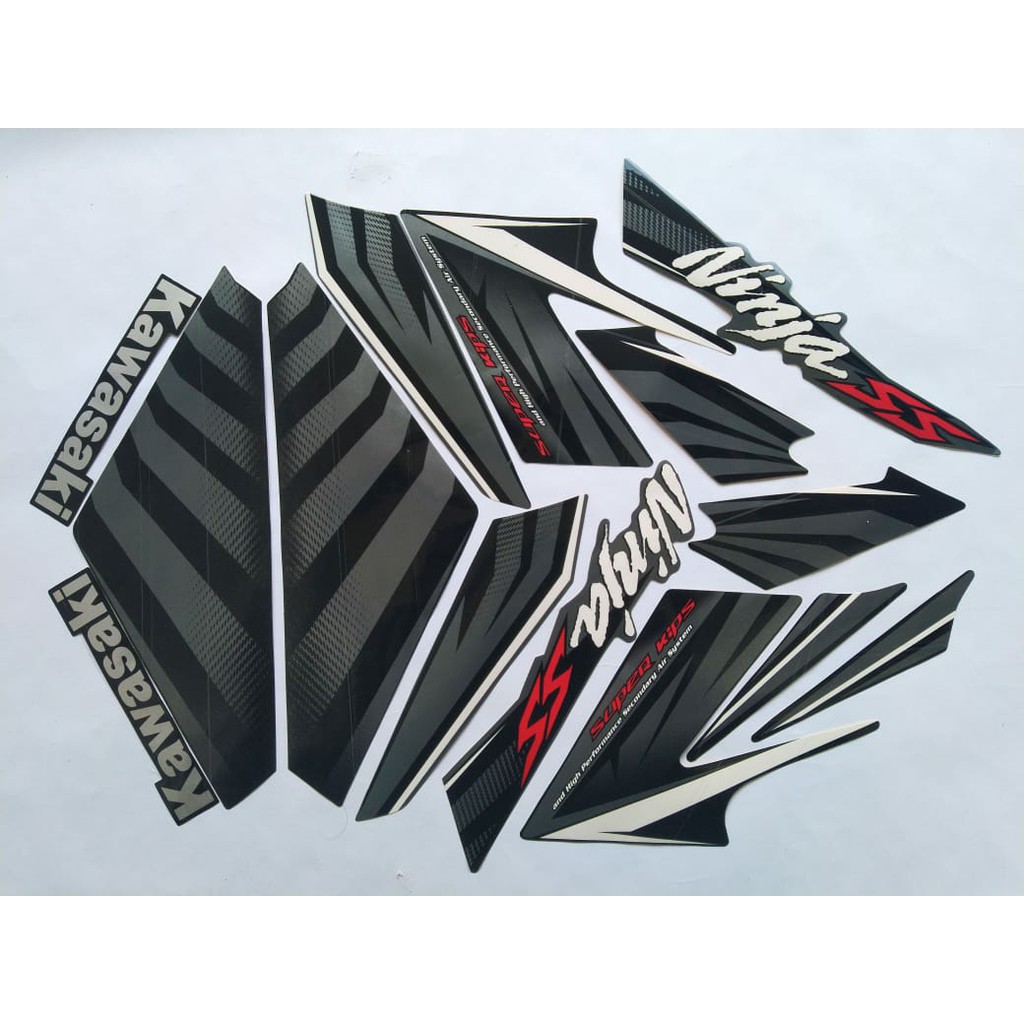 Jual stiker striping kawasaki ninja ss 2015 hitam | Shopee Indonesia