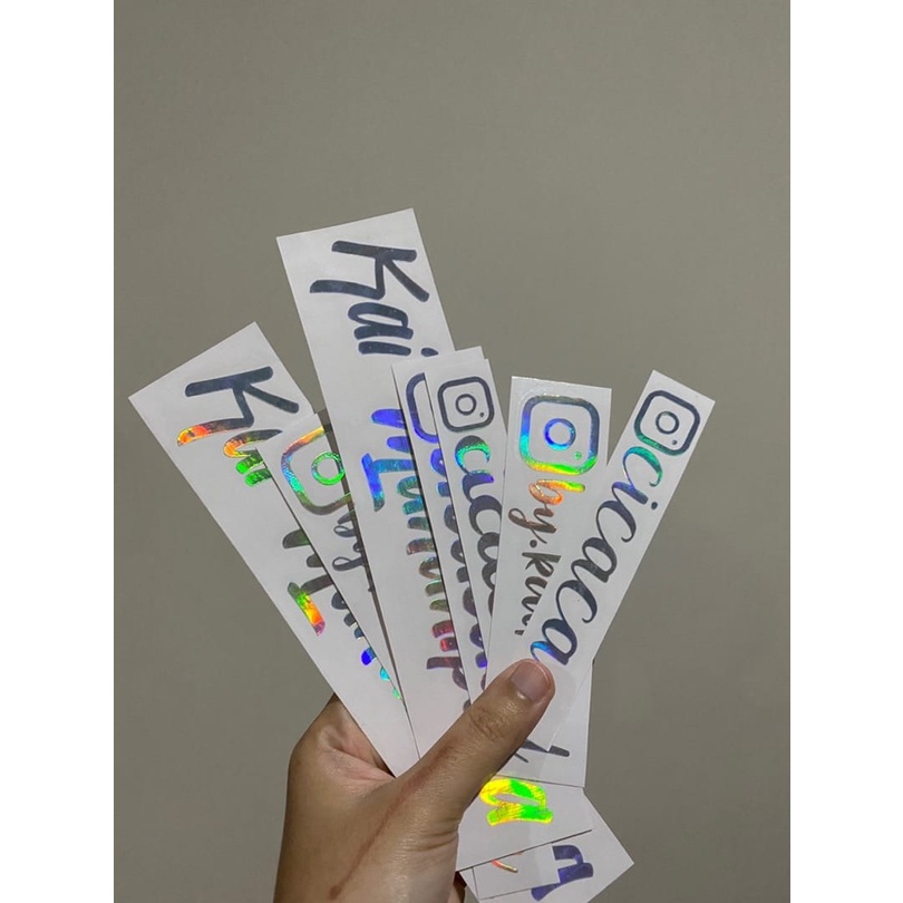 Jual STICKER NAMA HOLOGRAM CUTTING CUSTOM | Shopee Indonesia