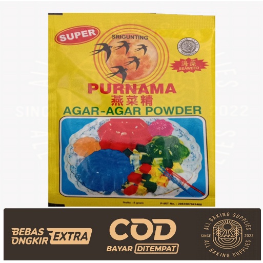 Jual Agar agar Purnama sachet 8 gram / Agar agar powder Swallow Purnama ...