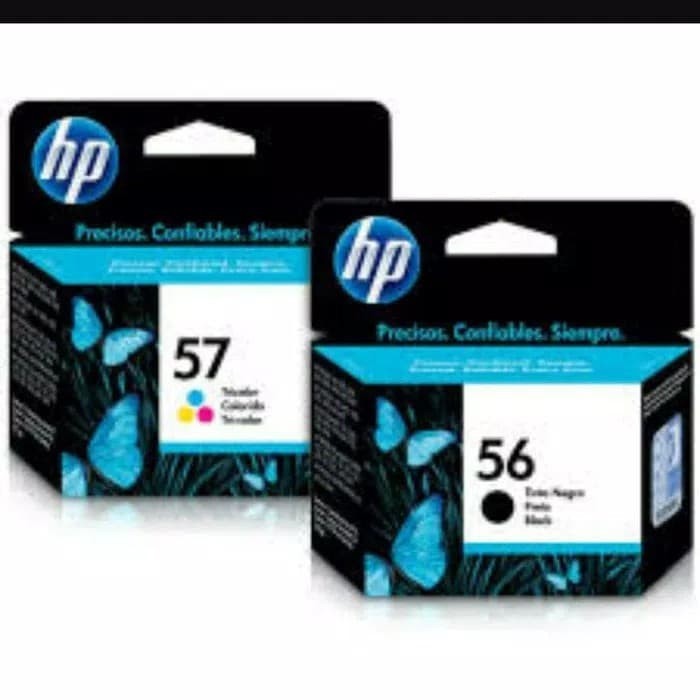 Jual PAKET TINTA PRINTER HP 56+57 BLACK DAN COLOR ORIGINAL (1SET ...