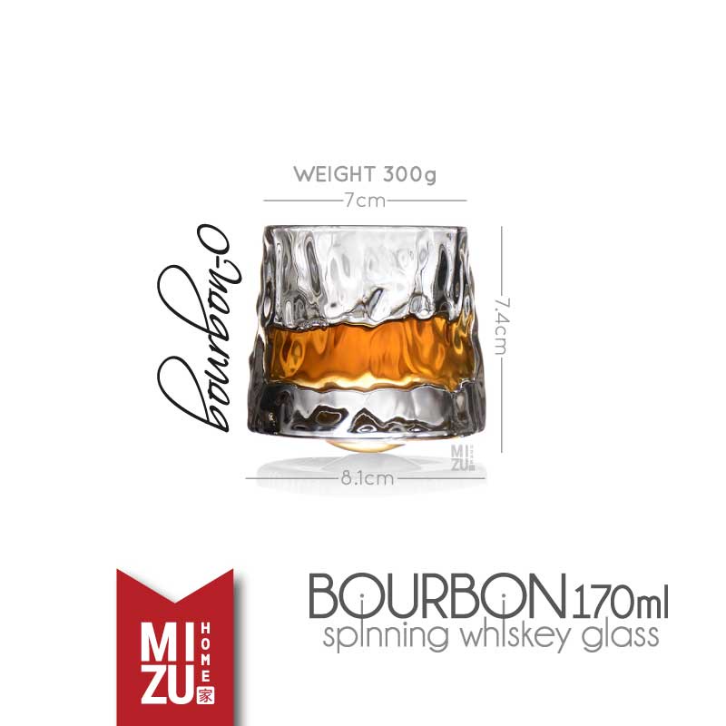 Jual Mizu Bourbon Spinning Whiskey Glass Gelas Kaca Whisky On The Rocks Gelas Air Minum Shopee 7057